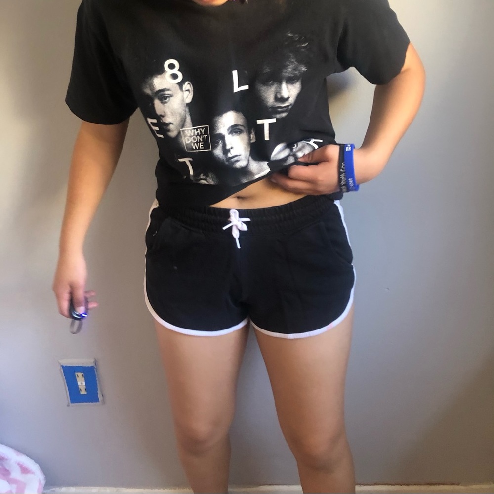 black shorts